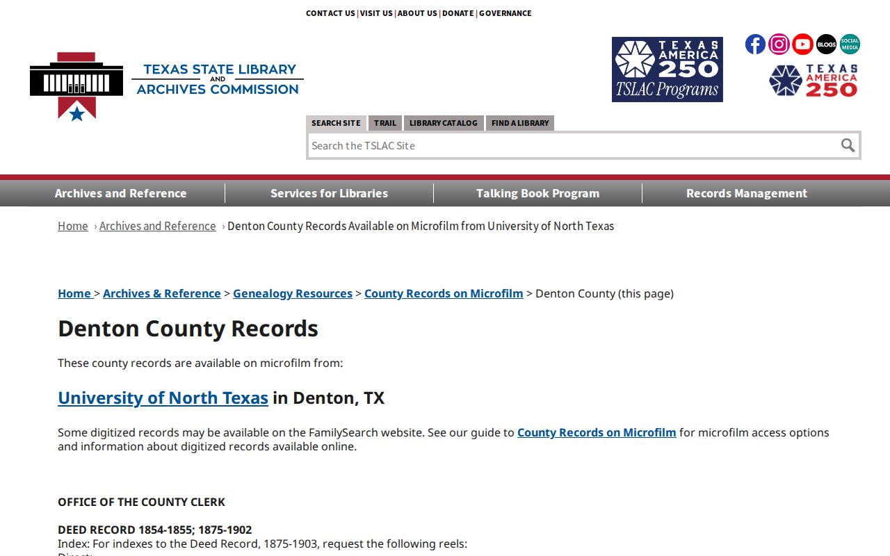 The Colony previous residents research in the Denton County deed microfilm guide