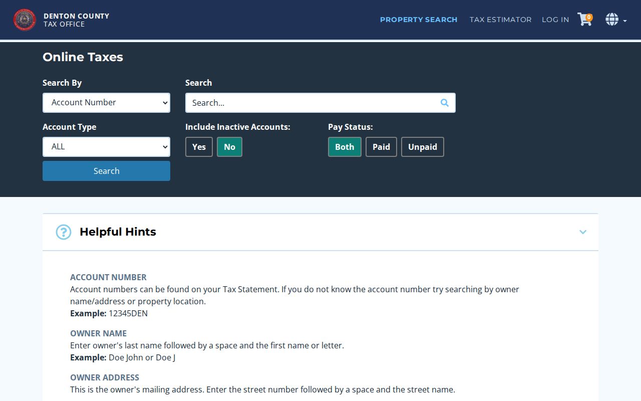 The Colony ZIP code directory Denton tax-search modes